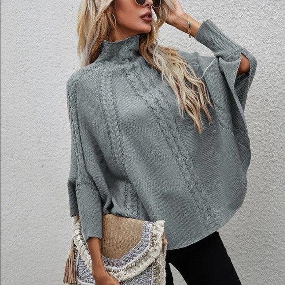 Boho cable knit sweater dark gray - Picture 10 of 16